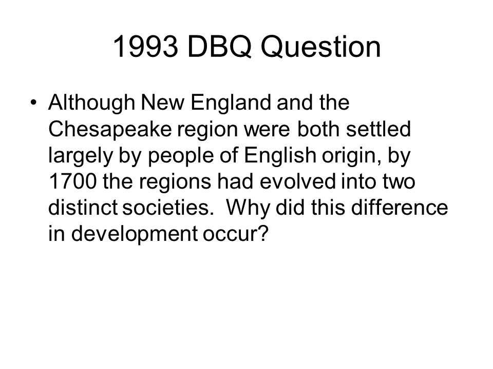 chesapeake vs new england dbq essay